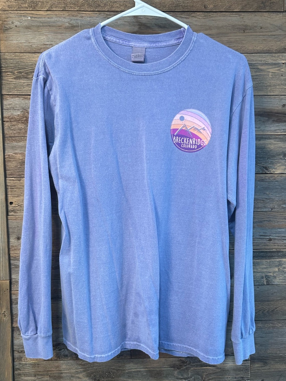 Breckenridge Colorado Long Sleeve Tee - Dusty Lavender - size M